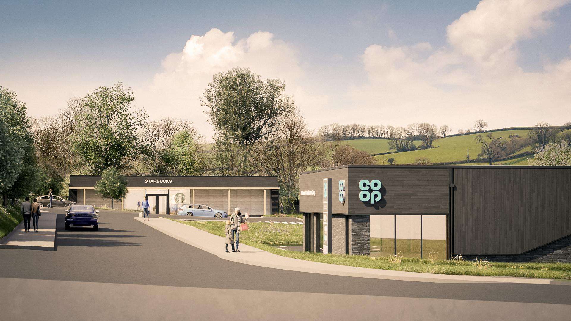 Co op Starbucks And Ionity Investment Conway House Dolbeare Business 