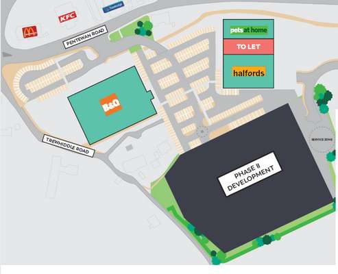 Retail to let - Former Carpetright, Pentewan Road, St. Austell, PL25 5BU